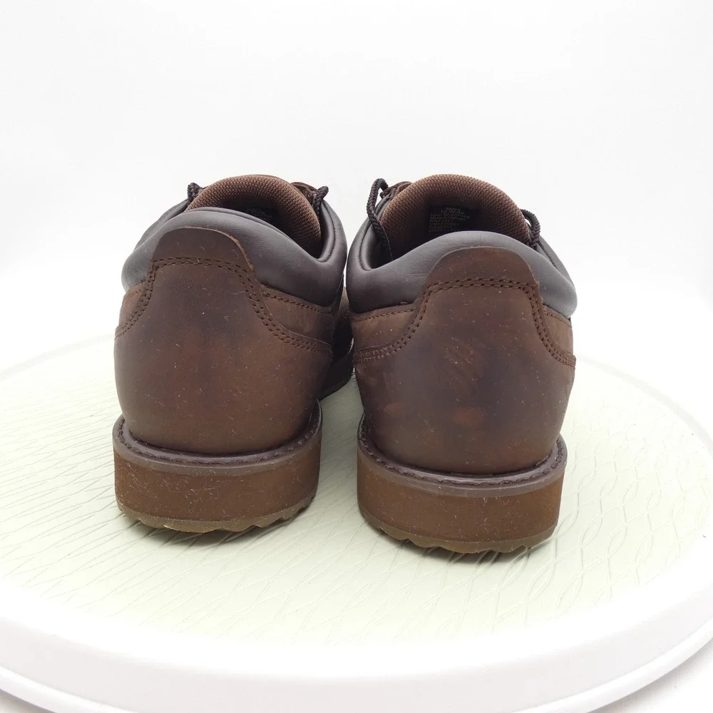 LL Bean Mens Stonington Shoes 12 Wide Dark Brown Leather Lace Up Oxford 507199